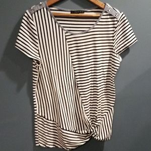 Atelier 29 striped twist front top Large
